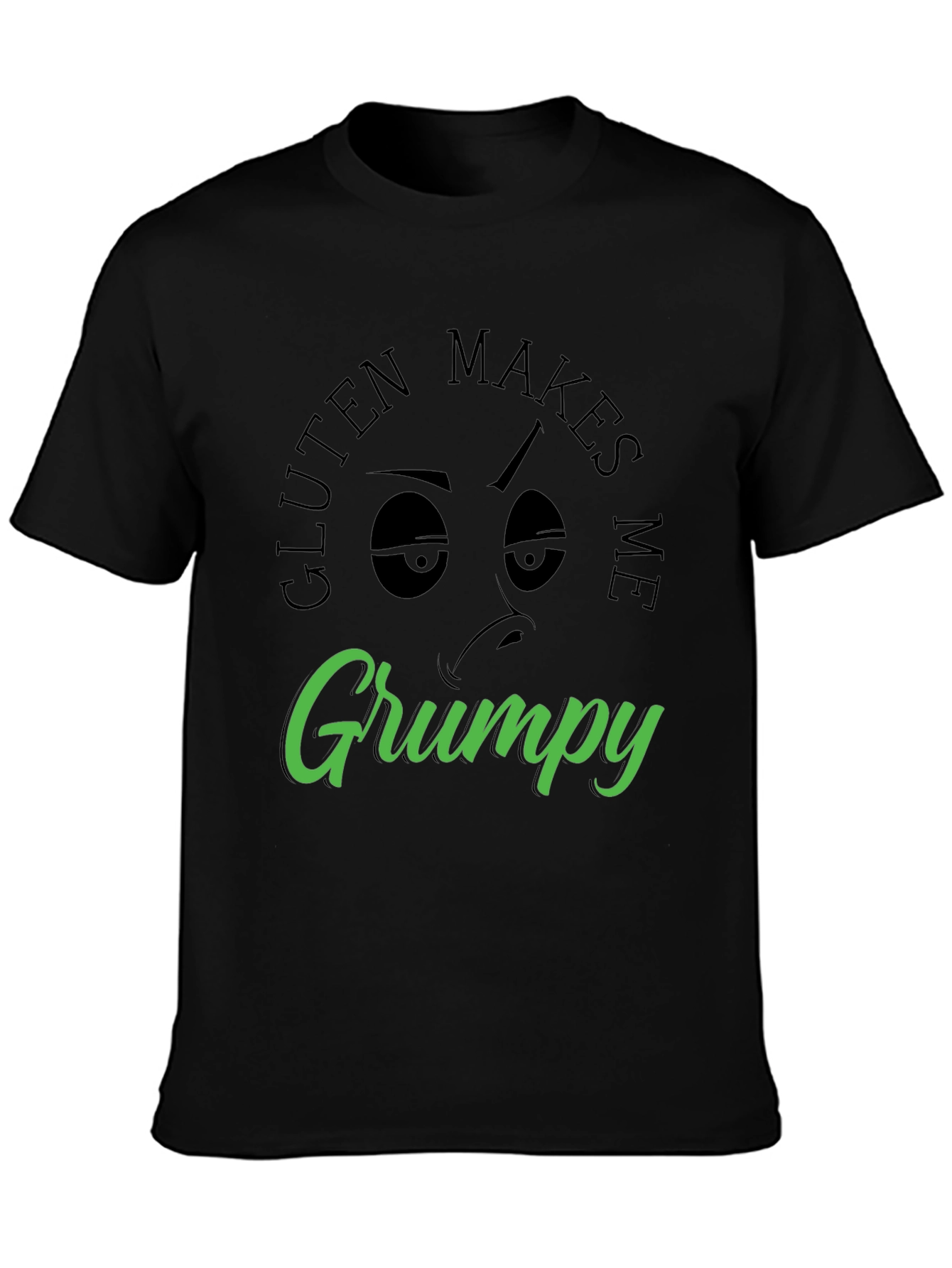 Gluten Makes Me Grumpy T-Shirt - Black