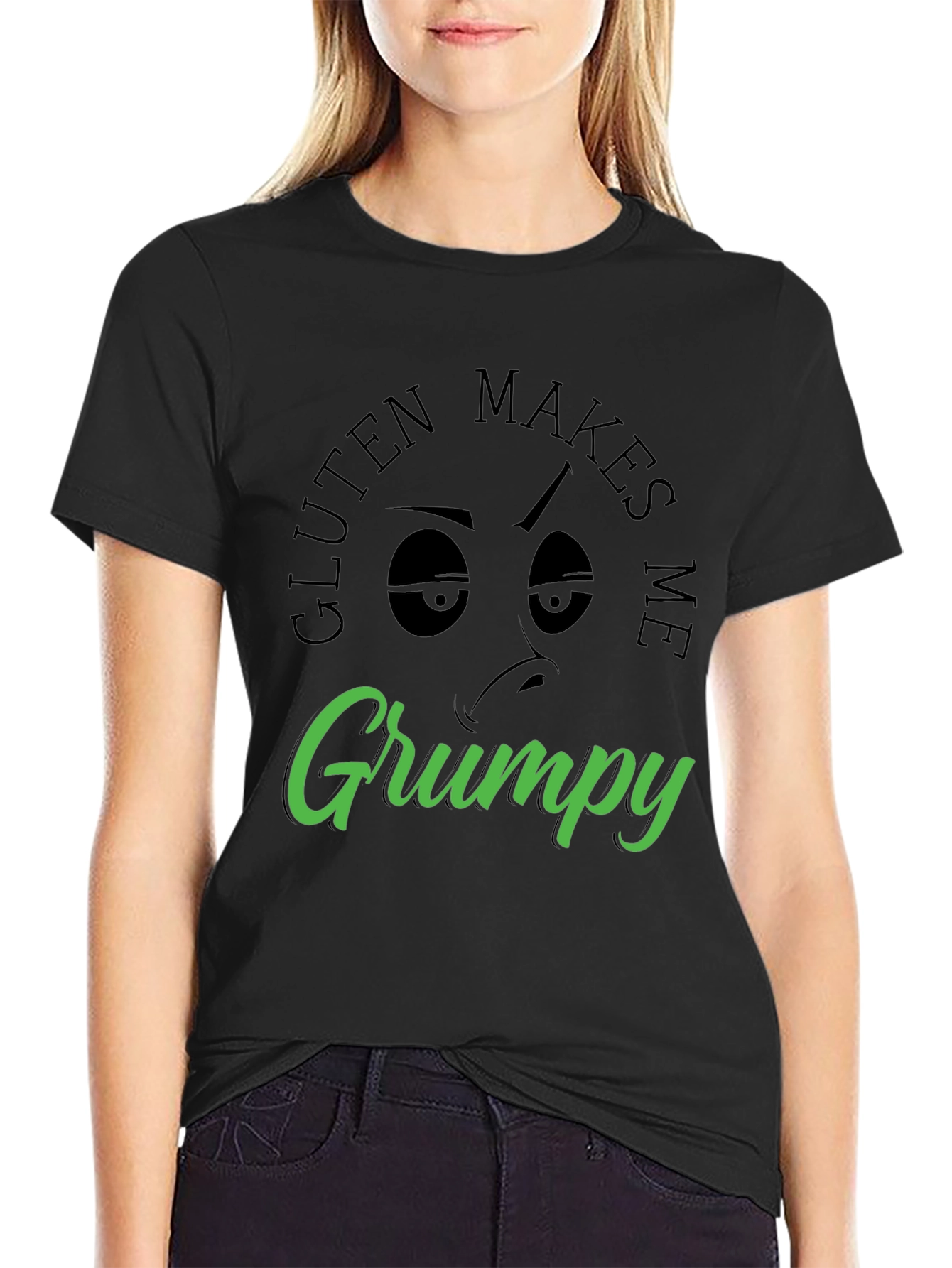 Gluten Makes Me Grumpy T-Shirt - Black
