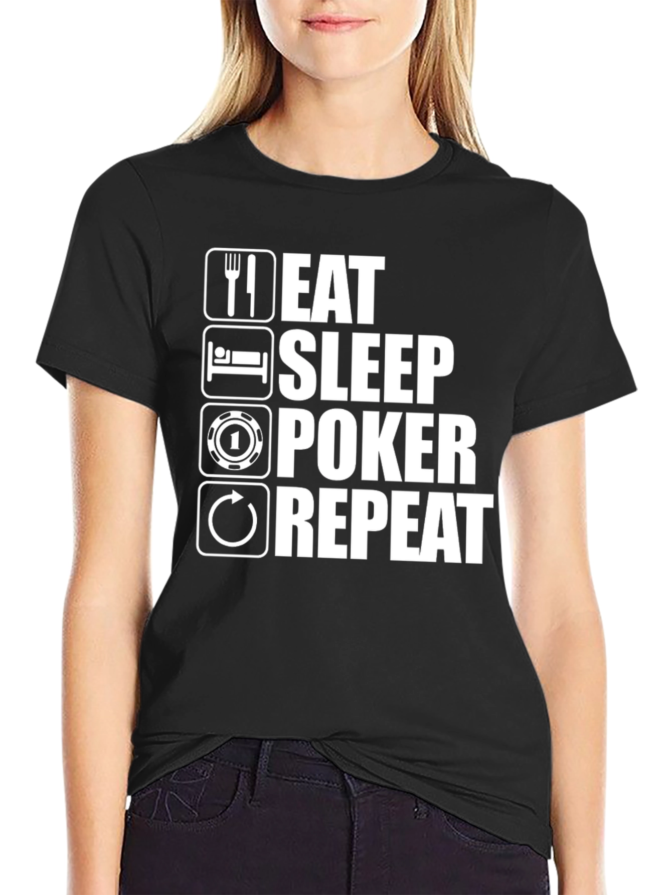 Eat Sleep Poker Repeat Graphic T-Shirt