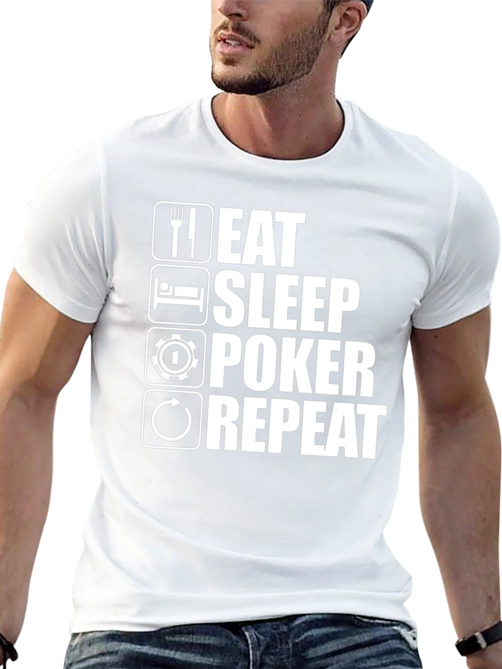 Eat Sleep Poker Repeat Graphic T-Shirt