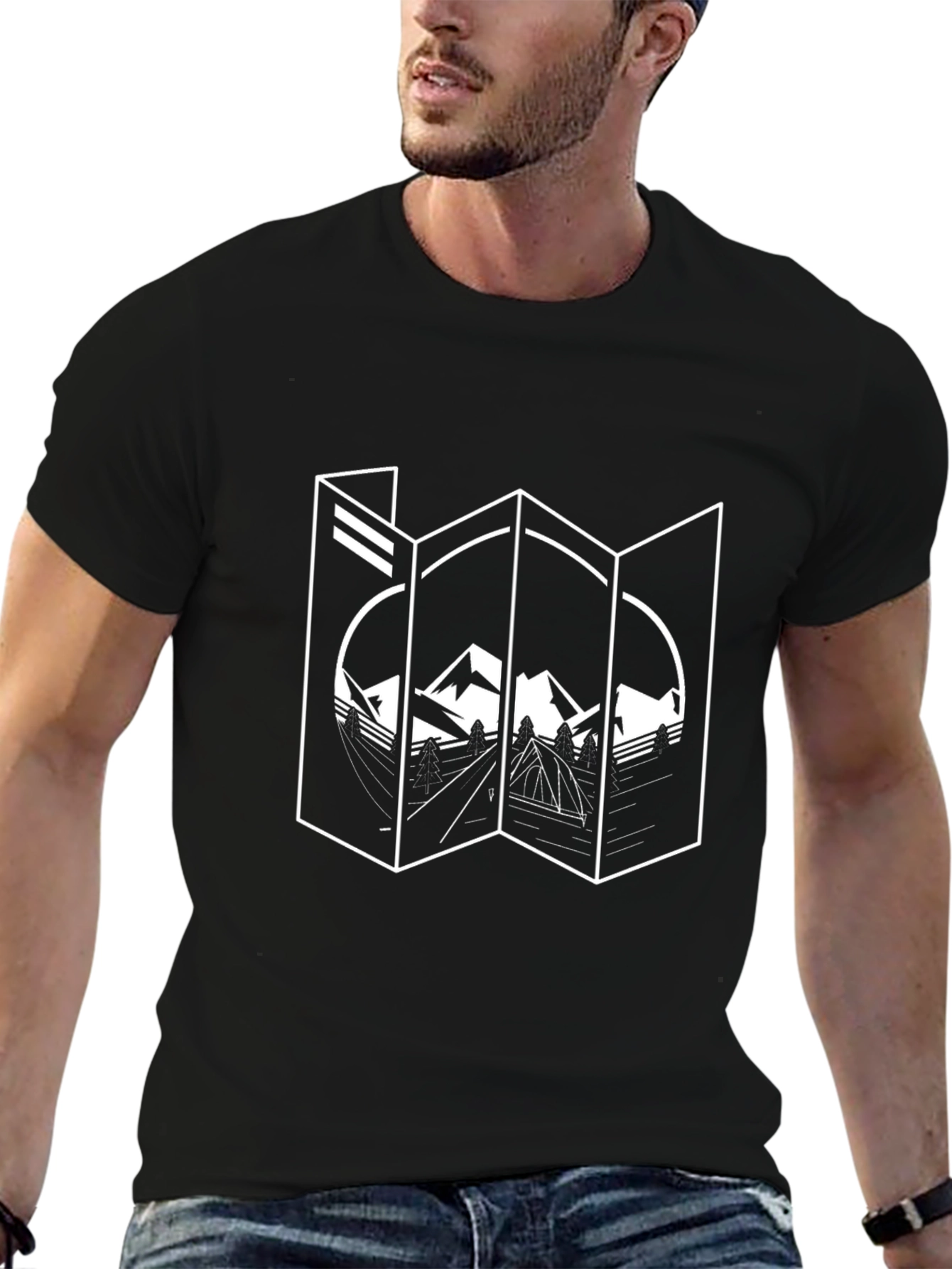Mountain Map Graphic Tee - Adventure Awaits!