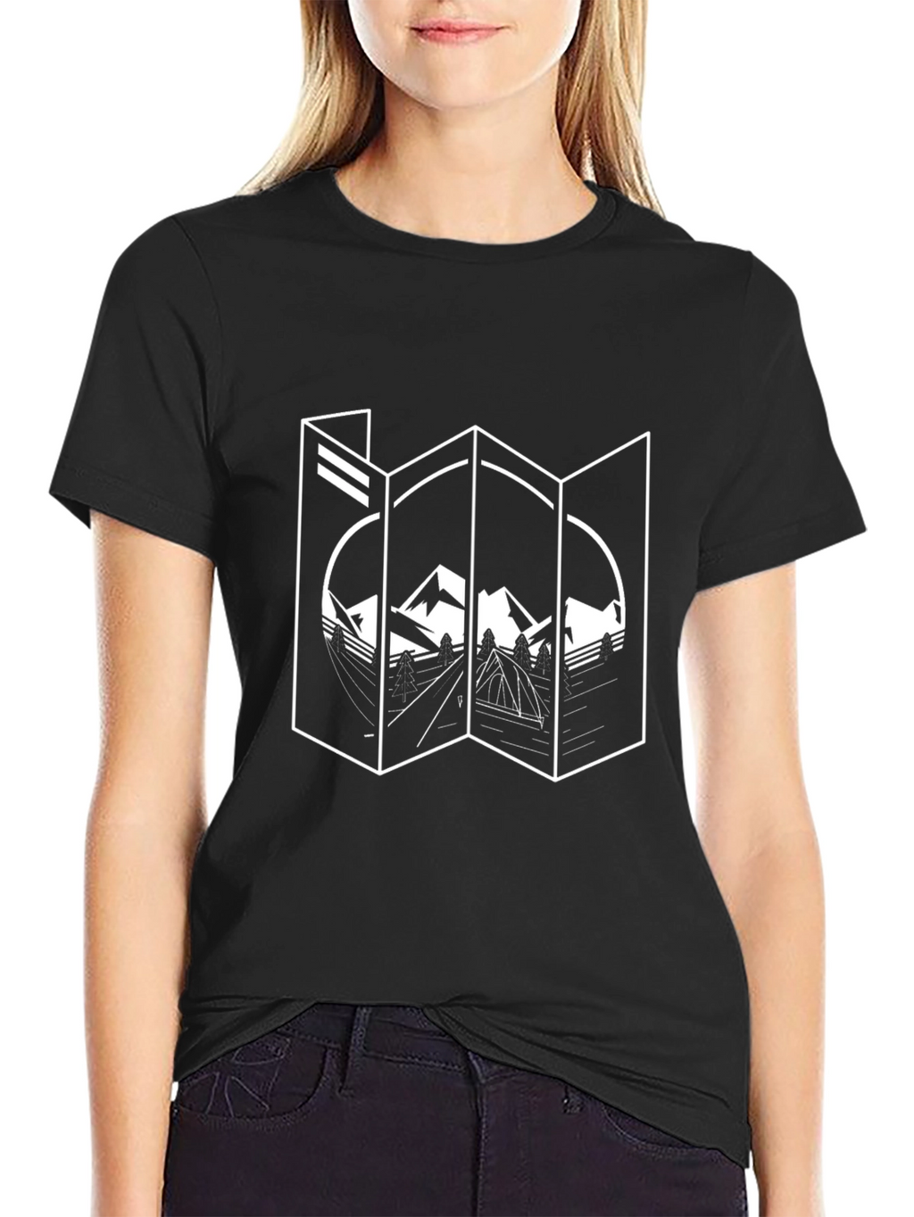 Mountain Map Graphic Tee - Adventure Awaits!
