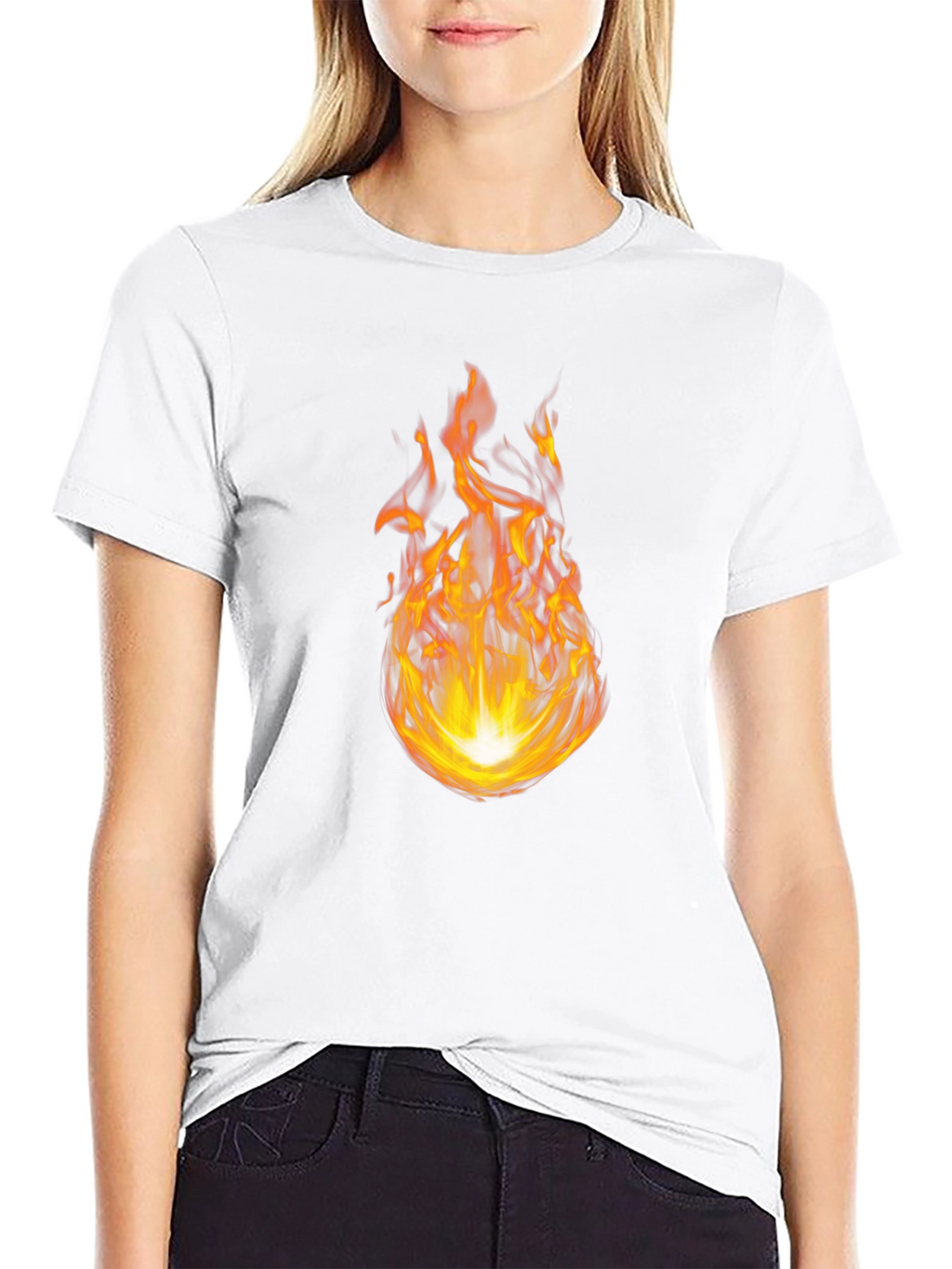 Fiery Flame Graphic Black T-Shirt