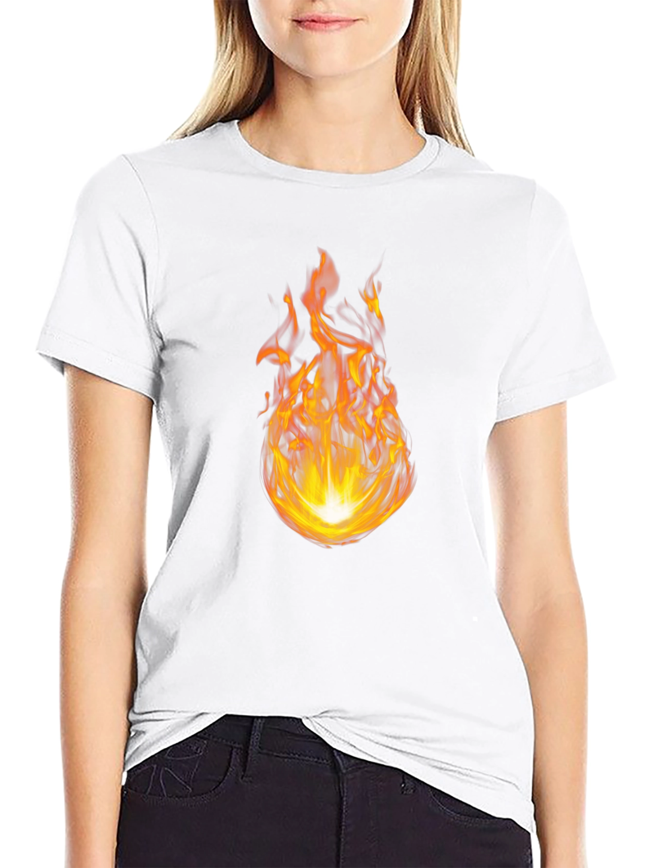 Fiery Flame Graphic Black T-Shirt