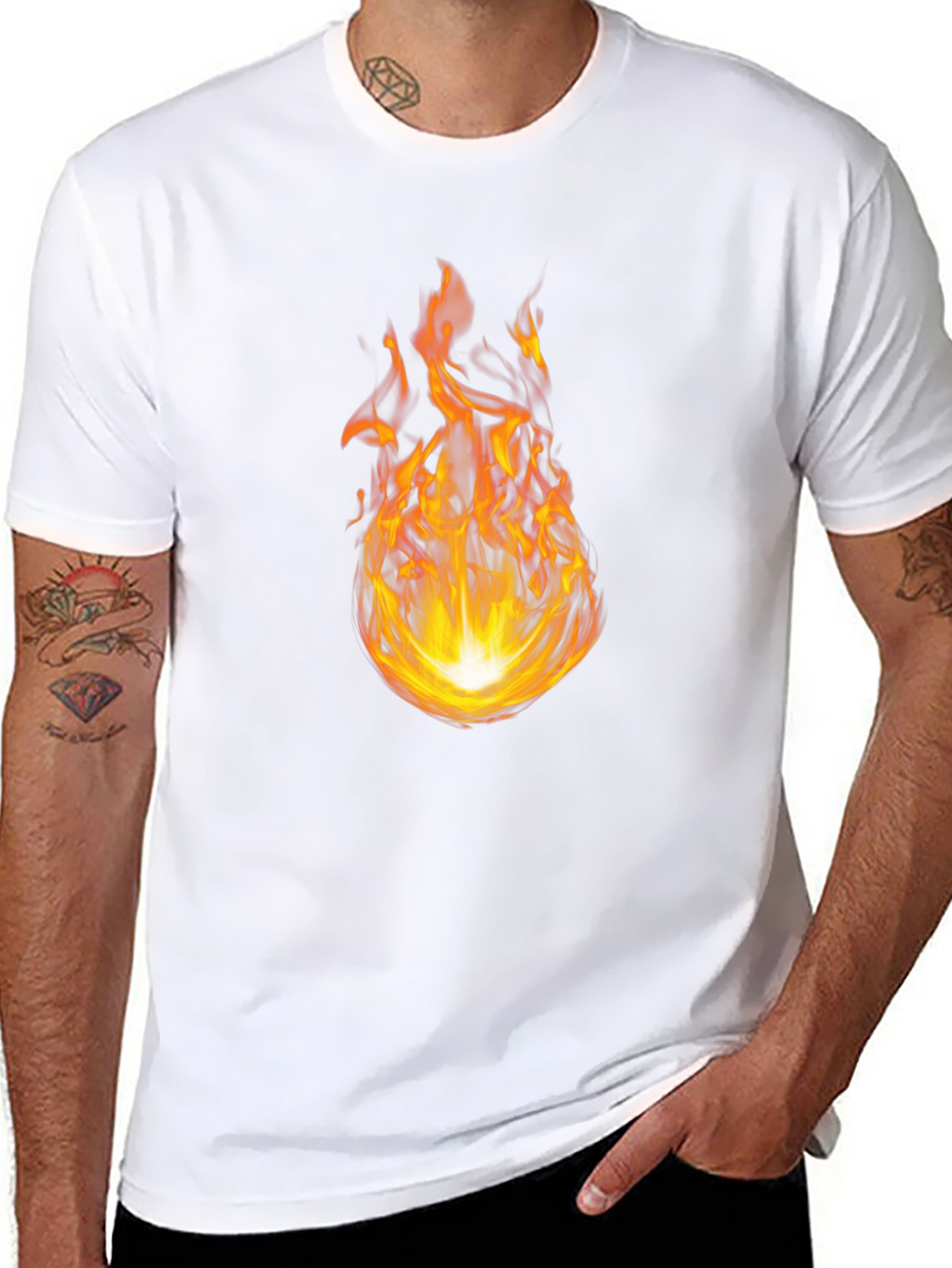 Fiery Flame Graphic Black T-Shirt
