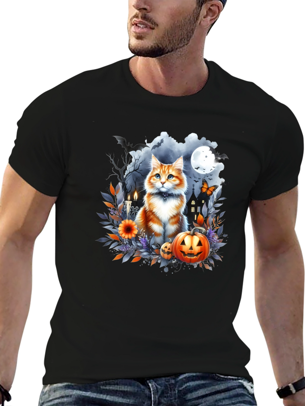 Halloween Cat T-Shirt: Spooky Season Style