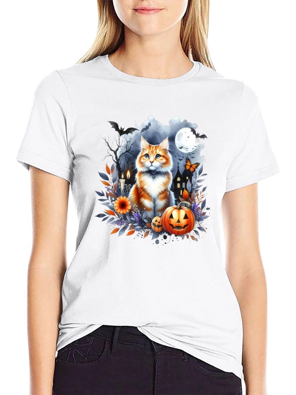 Halloween Cat T-Shirt: Spooky Season Style