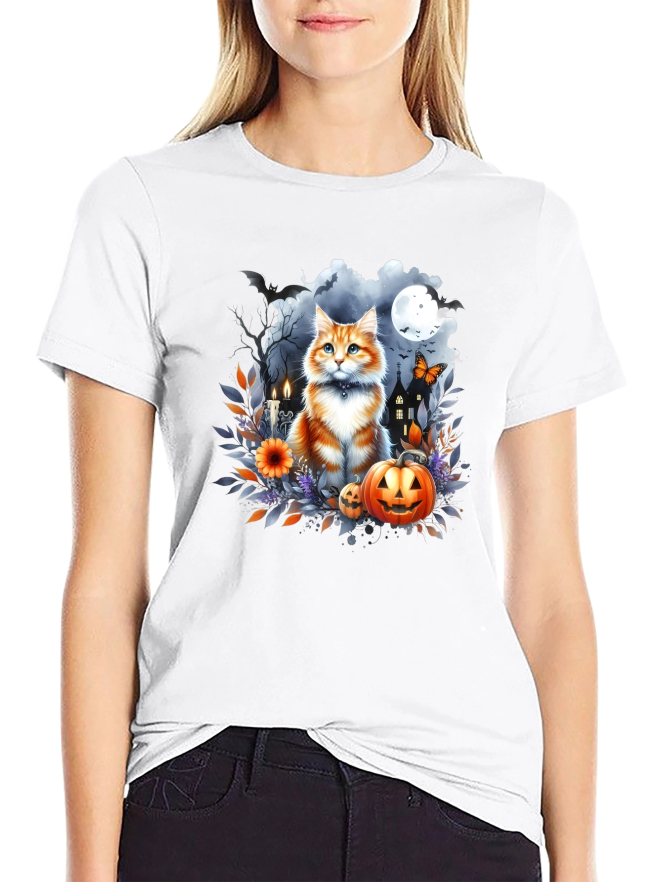 Halloween Cat T-Shirt: Spooky Season Style