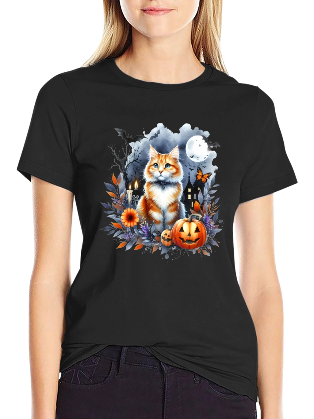 Halloween Cat T-Shirt: Spooky Season Style