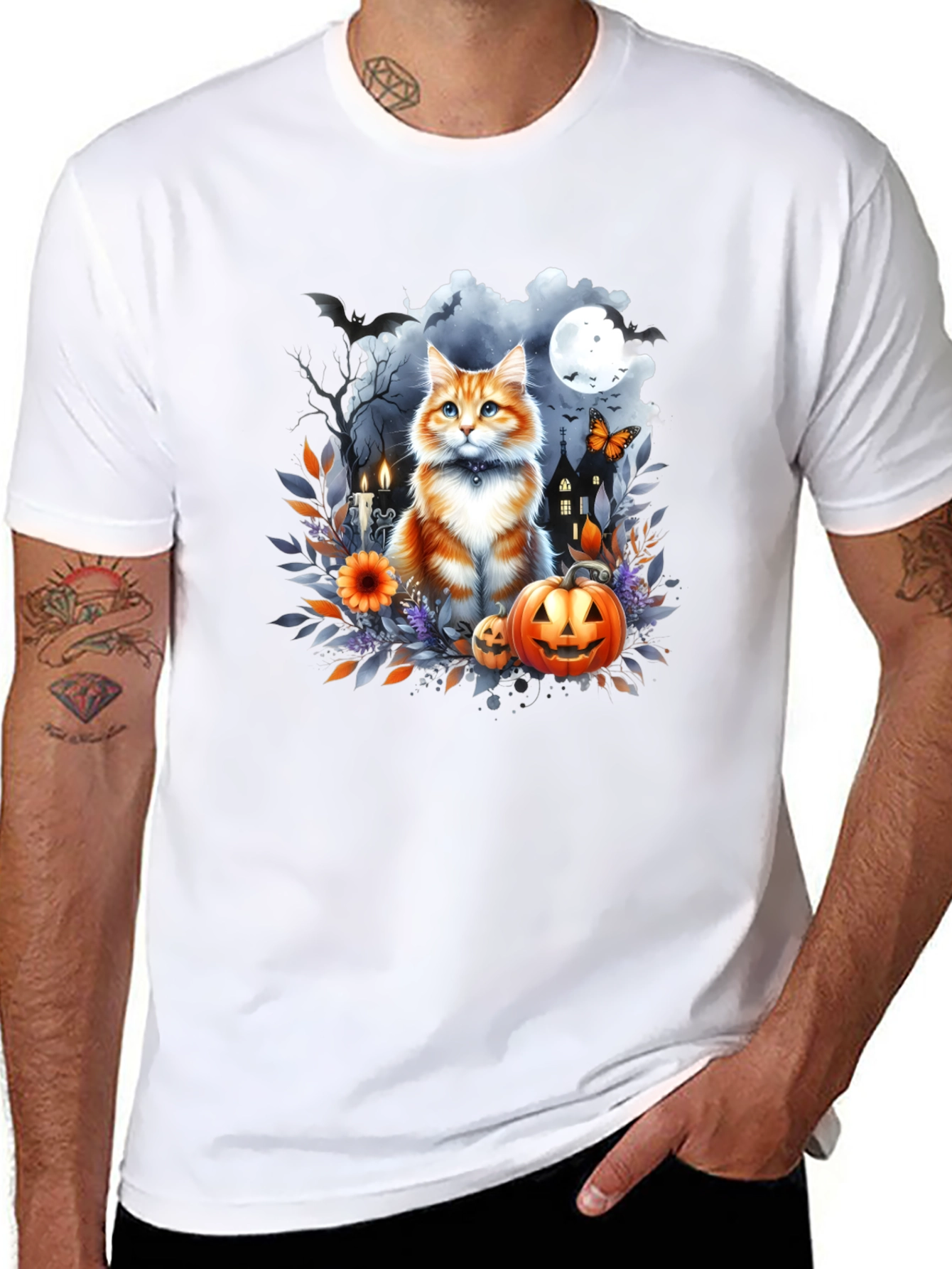 Halloween Cat T-Shirt: Spooky Season Style
