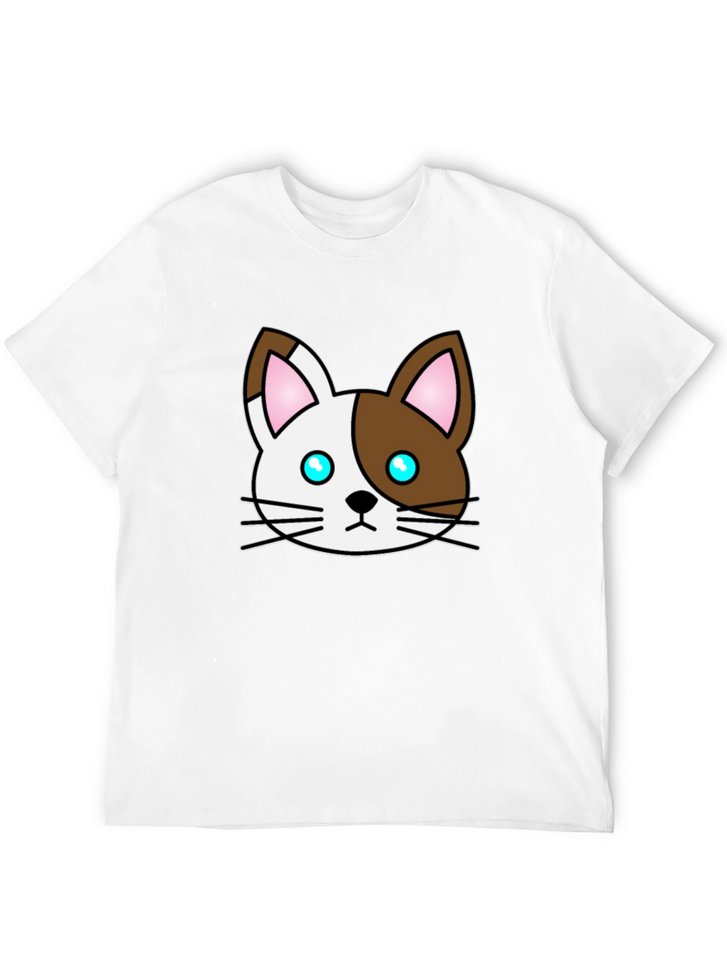 Cute Cartoon Cat Graphic Black T-Shirt