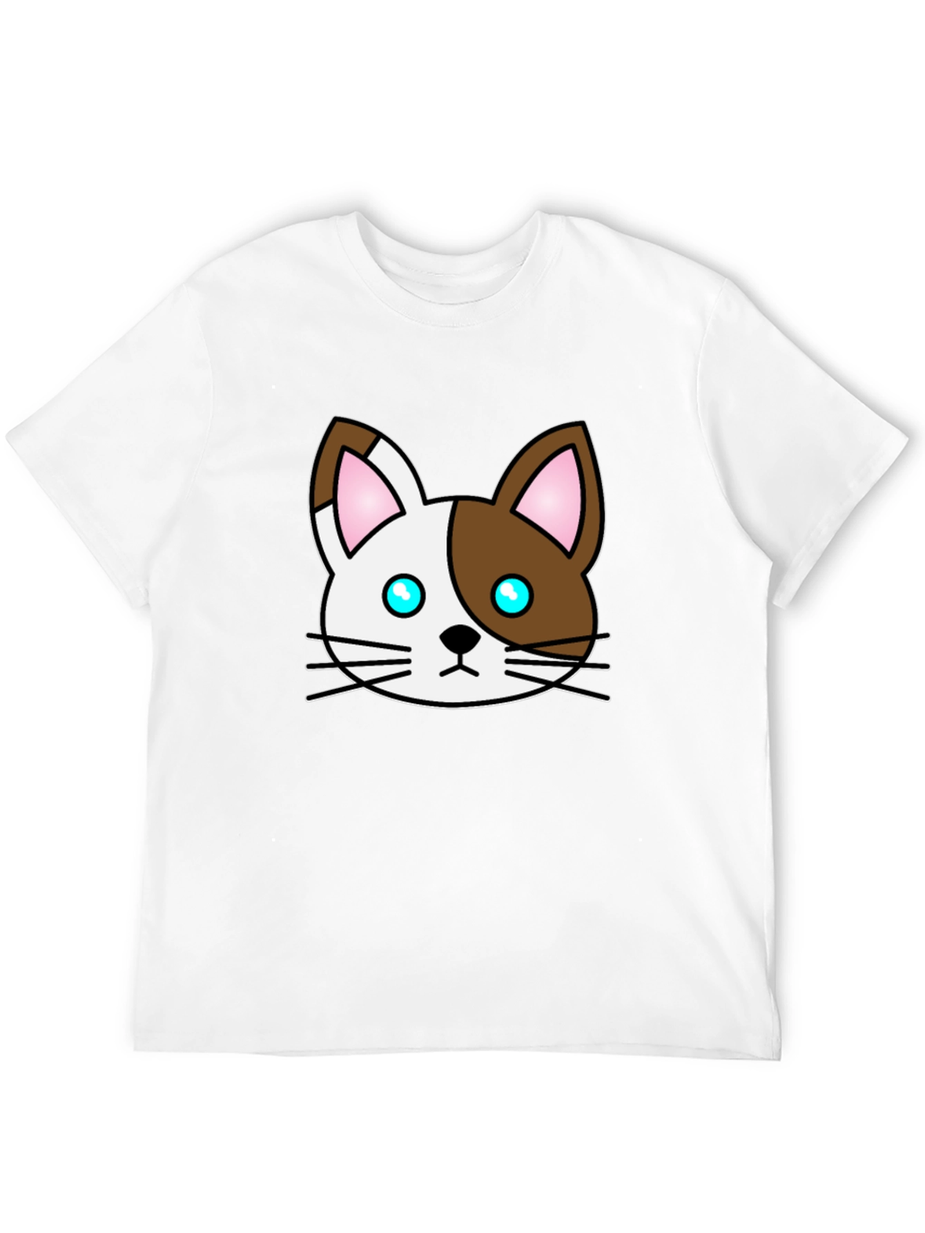Cute Cartoon Cat Graphic Black T-Shirt