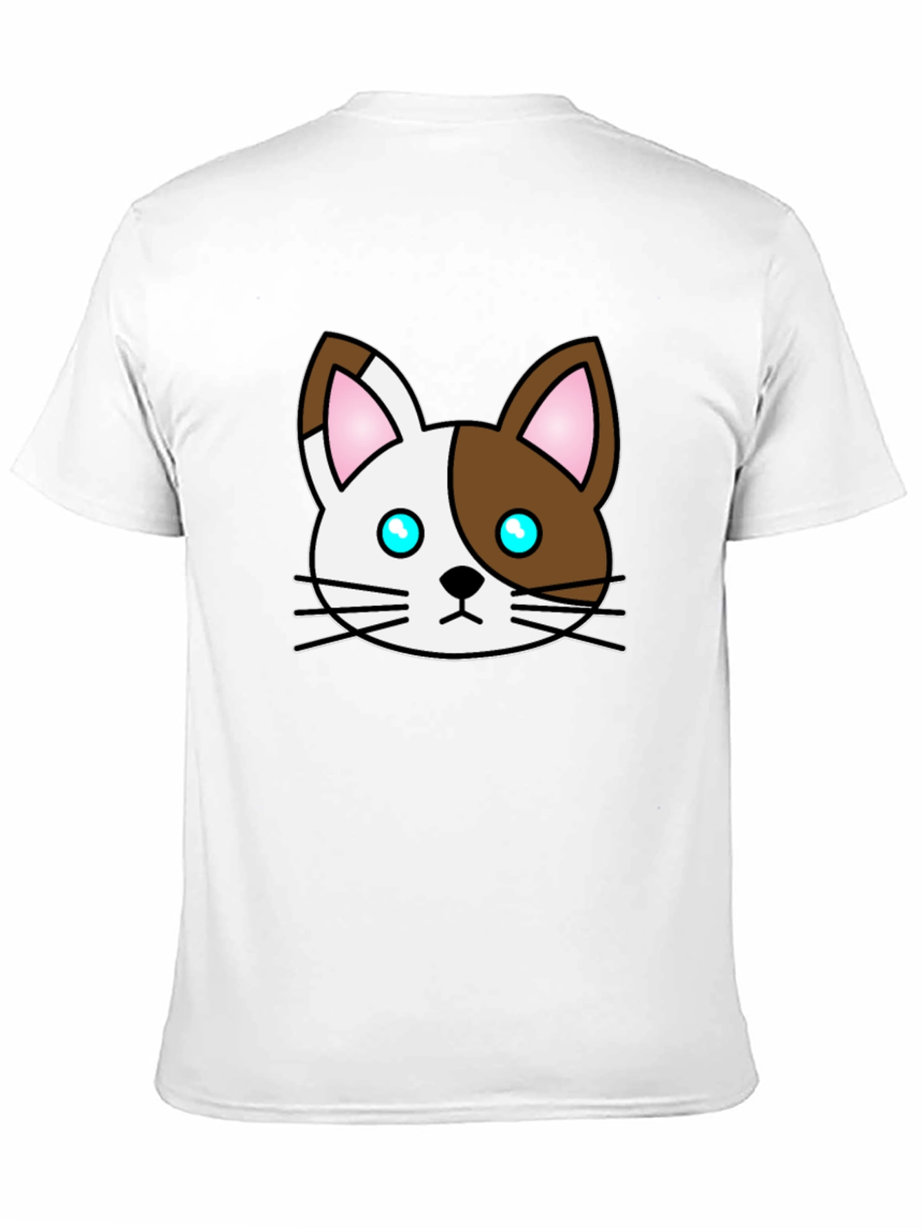 Cute Cartoon Cat Graphic Black T-Shirt