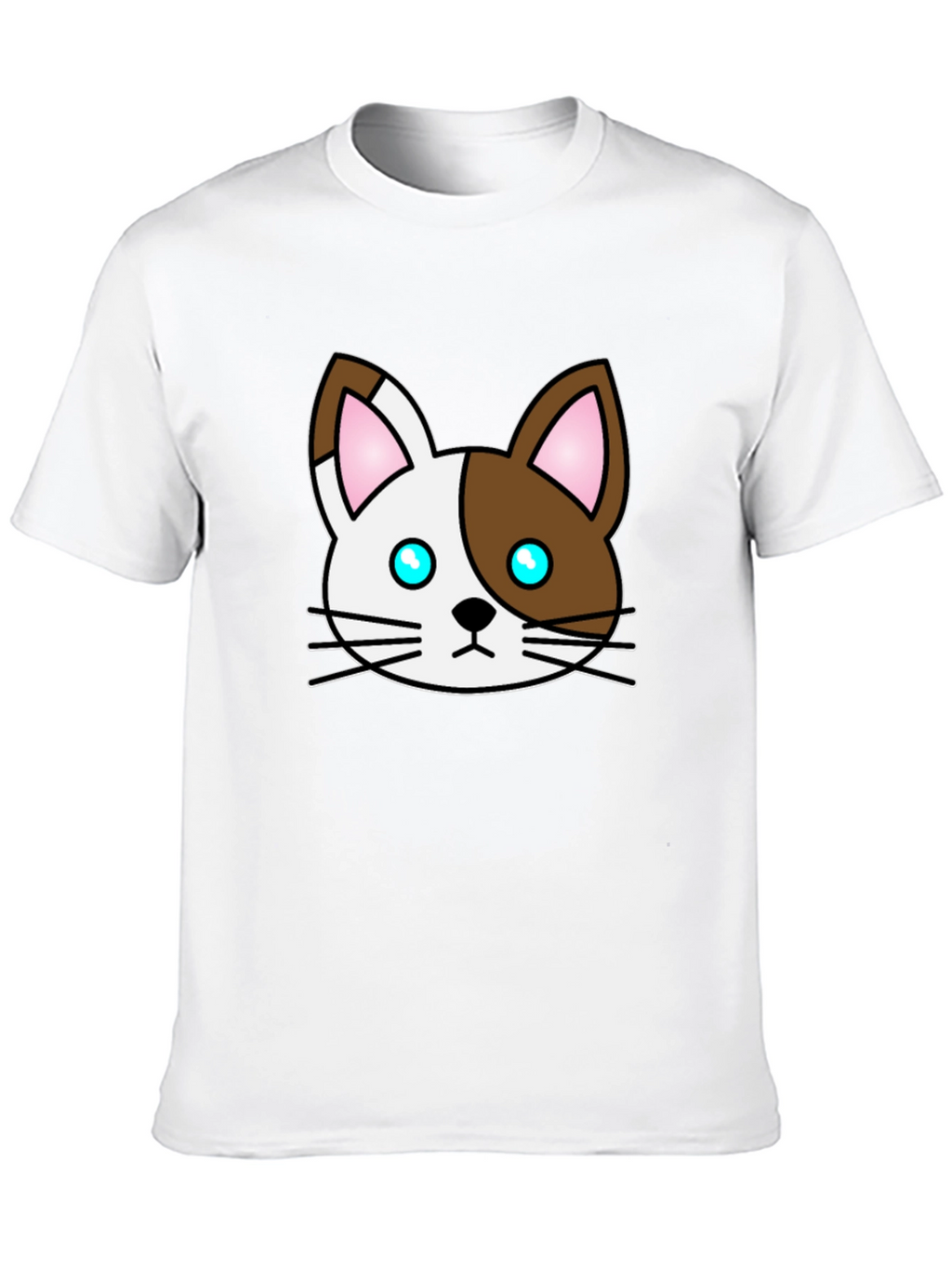 Cute Cartoon Cat Graphic Black T-Shirt