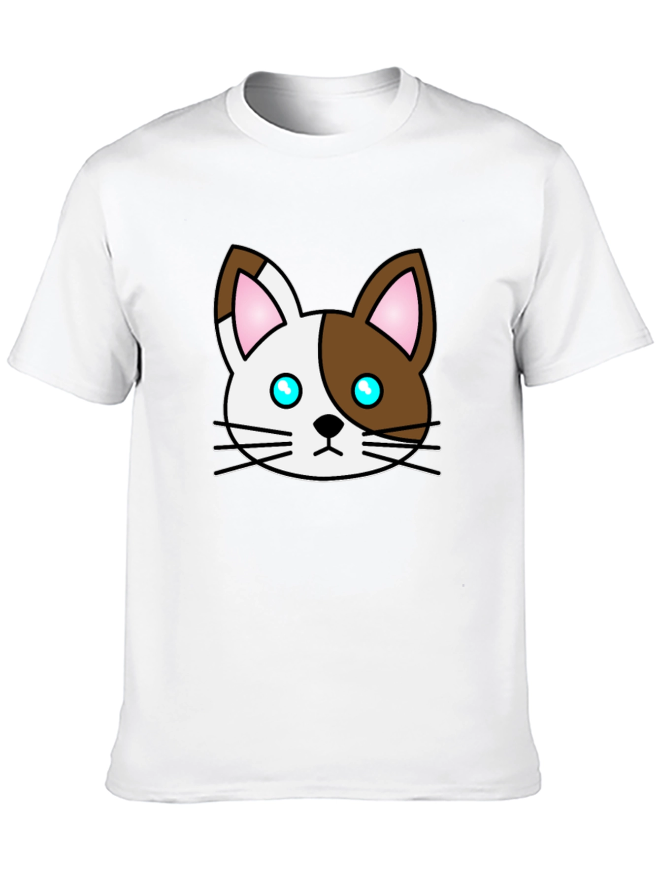 Cute Cartoon Cat Graphic Black T-Shirt
