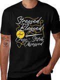 Stressed Blessed Cross-Stitch Obsessed T-Shirt