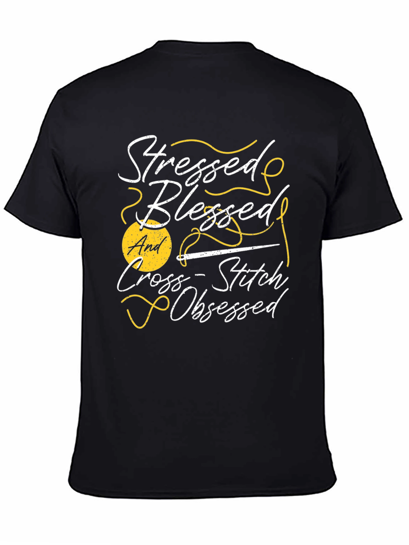 Stressed Blessed Cross-Stitch Obsessed T-Shirt