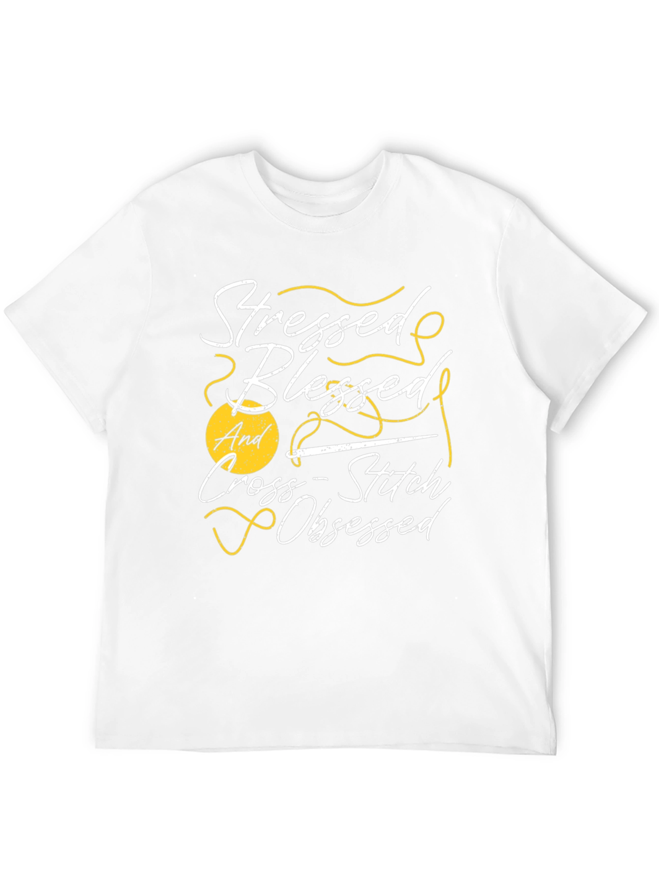 Stressed Blessed Cross-Stitch Obsessed T-Shirt