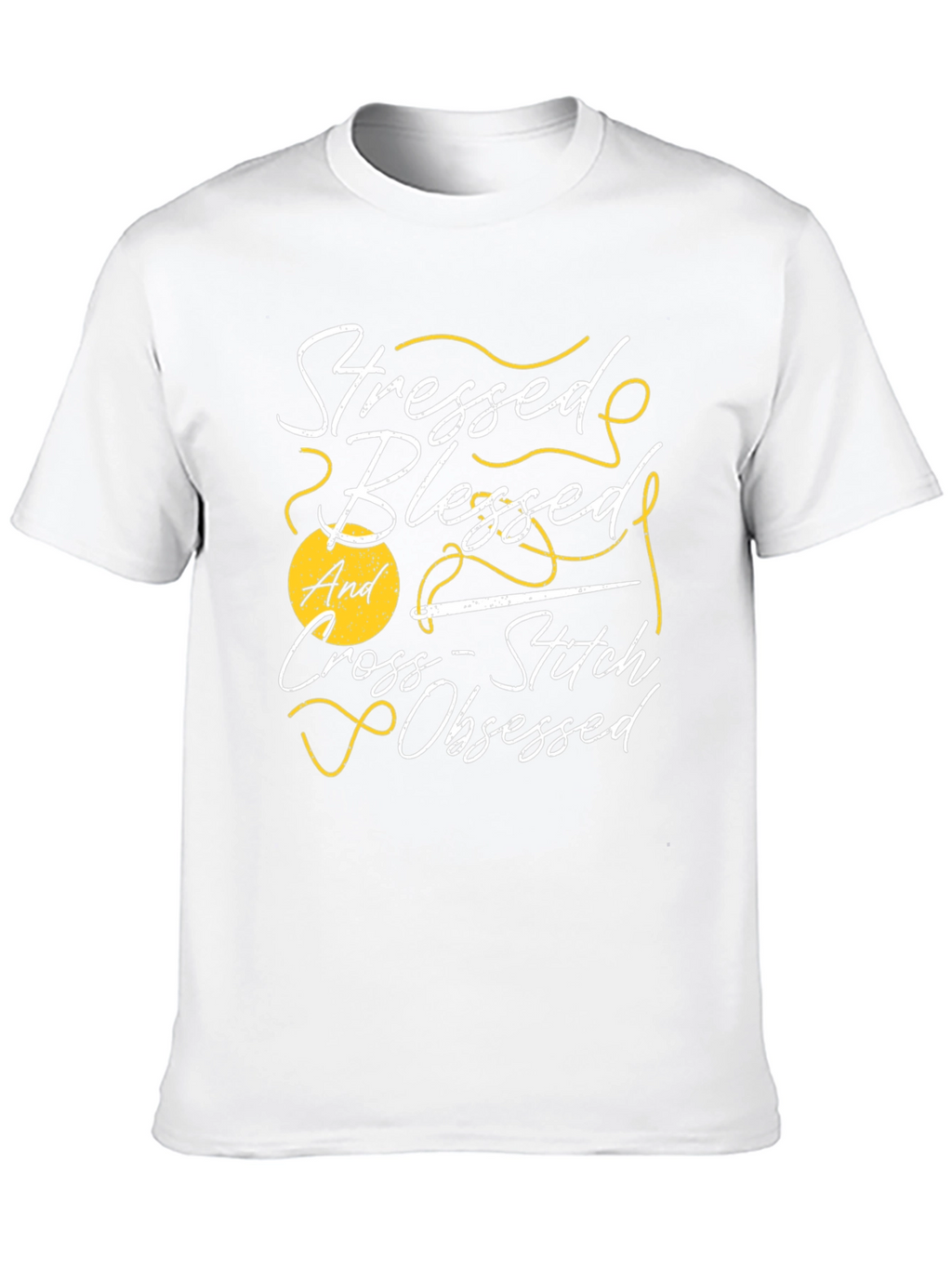 Stressed Blessed Cross-Stitch Obsessed T-Shirt