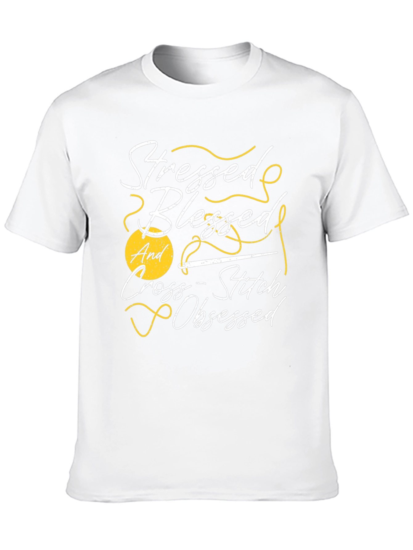 Stressed Blessed Cross-Stitch Obsessed T-Shirt