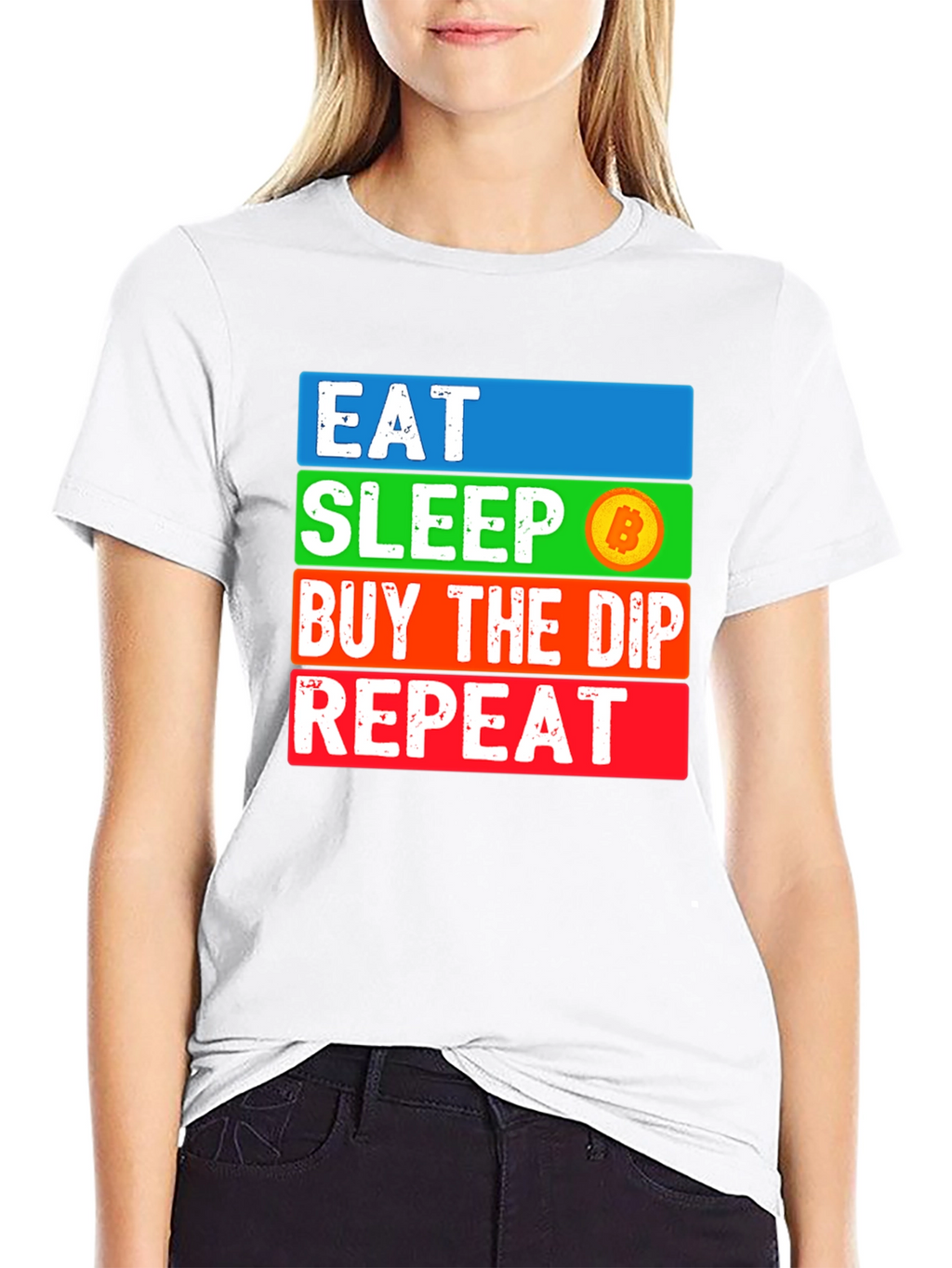 Eat Sleep Bitcoin Dip Repeat T-Shirt Crypto HODL