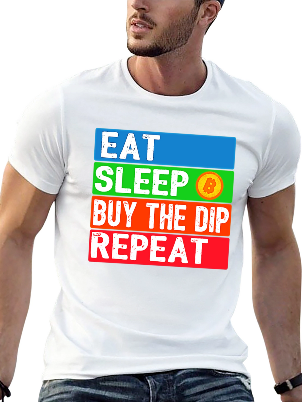 Eat Sleep Bitcoin Dip Repeat T-Shirt Crypto HODL