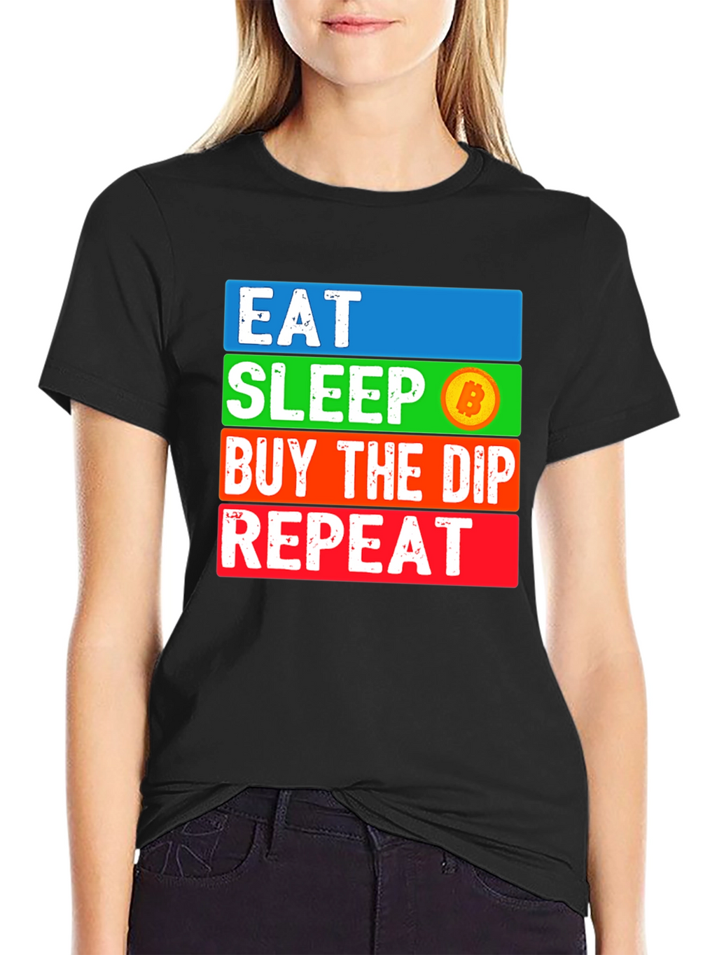 Eat Sleep Bitcoin Dip Repeat T-Shirt Crypto HODL
