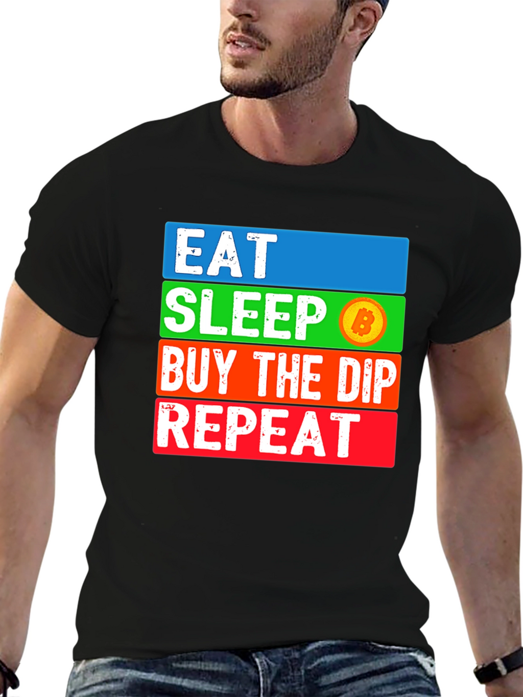 Eat Sleep Bitcoin Dip Repeat T-Shirt Crypto HODL
