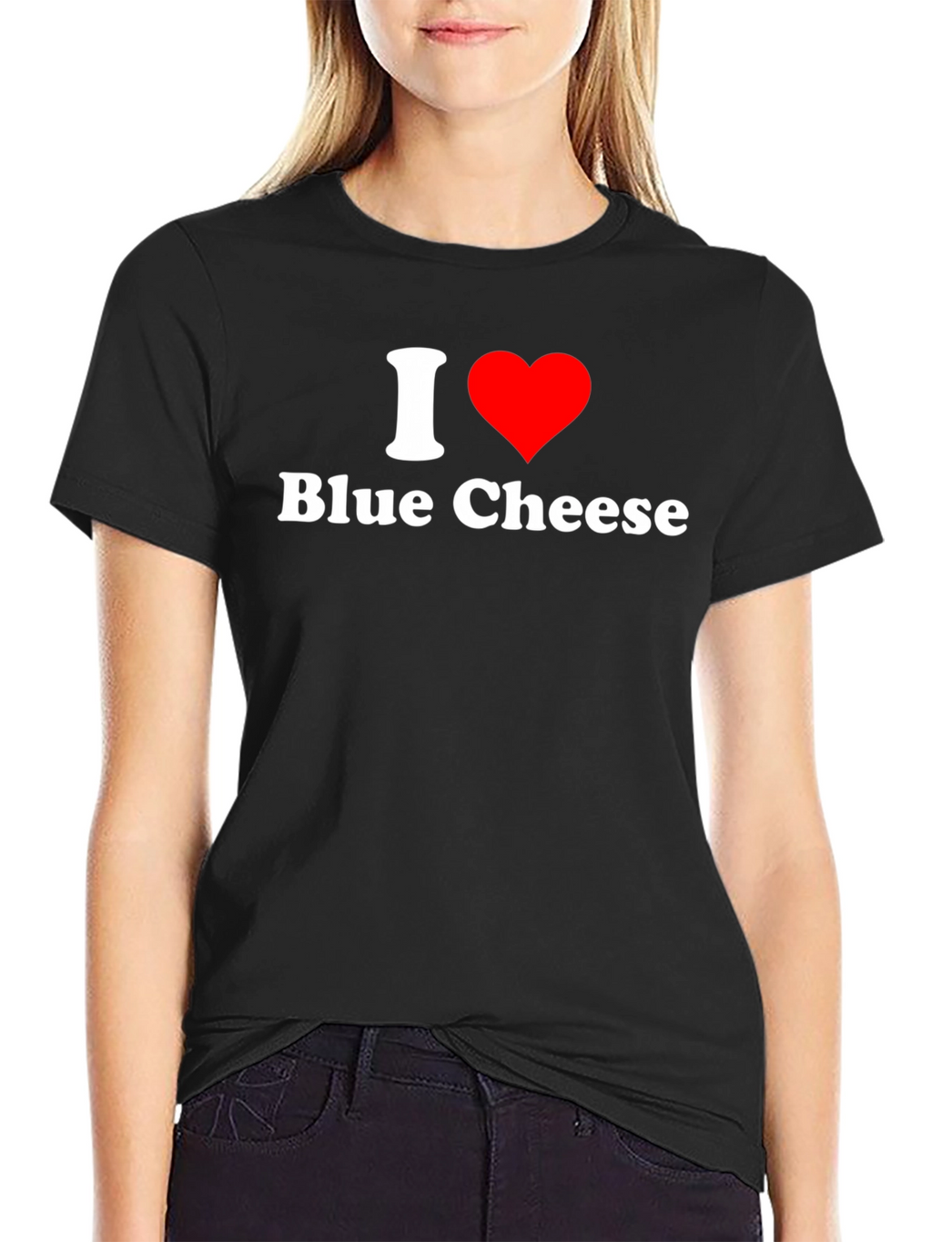 I Heart Blue Cheese Graphic T-Shirt - Black