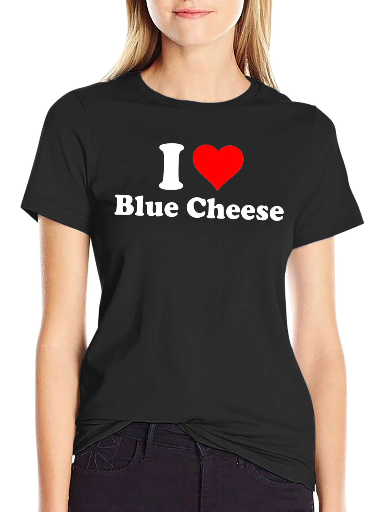 I Heart Blue Cheese Graphic T-Shirt - Black