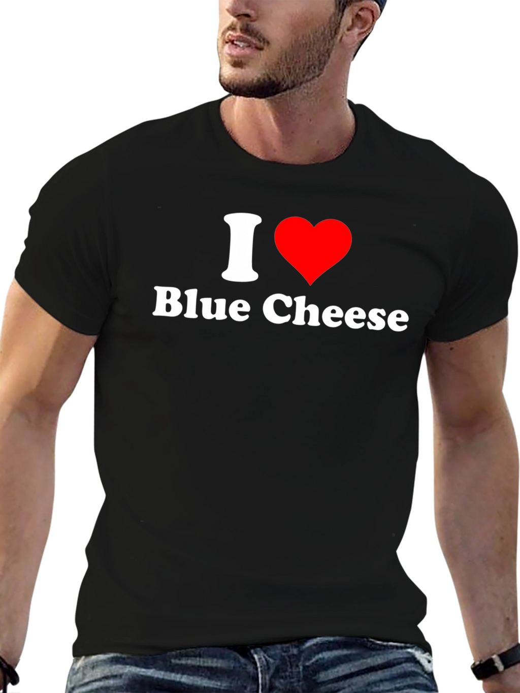 I Heart Blue Cheese Graphic T-Shirt - Black