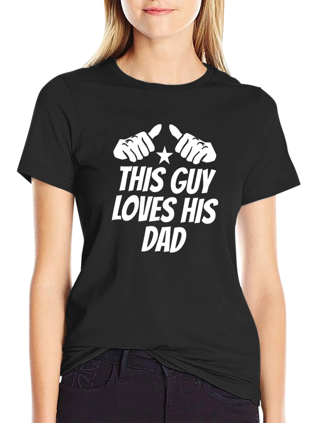 This Guy Loves His Dad T-Shirt - Black
