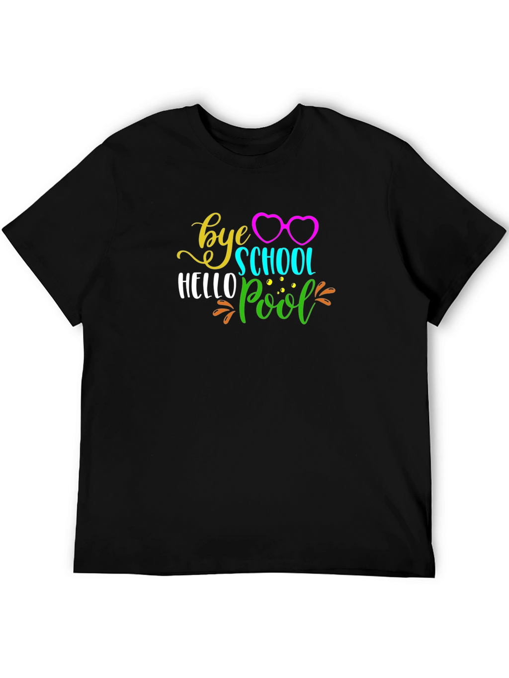 Bye School Hello Pool Black T-Shirt