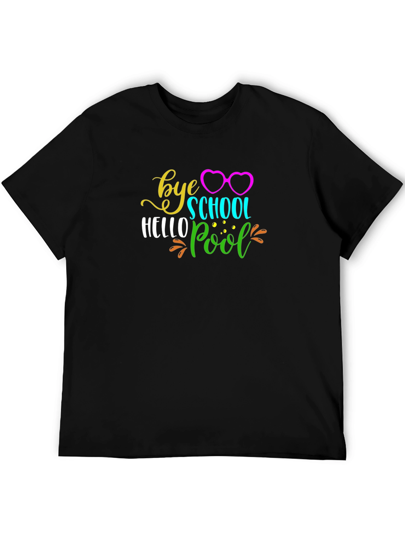 Bye School Hello Pool Black T-Shirt