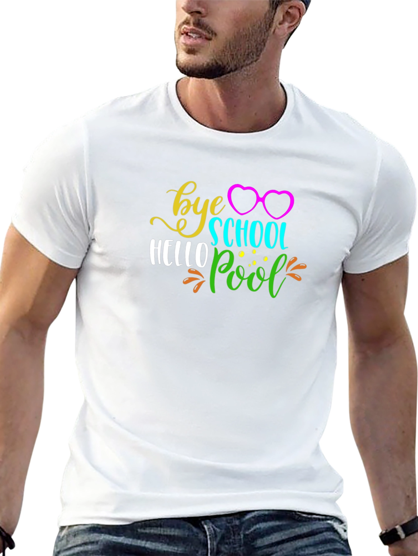 Bye School Hello Pool Black T-Shirt