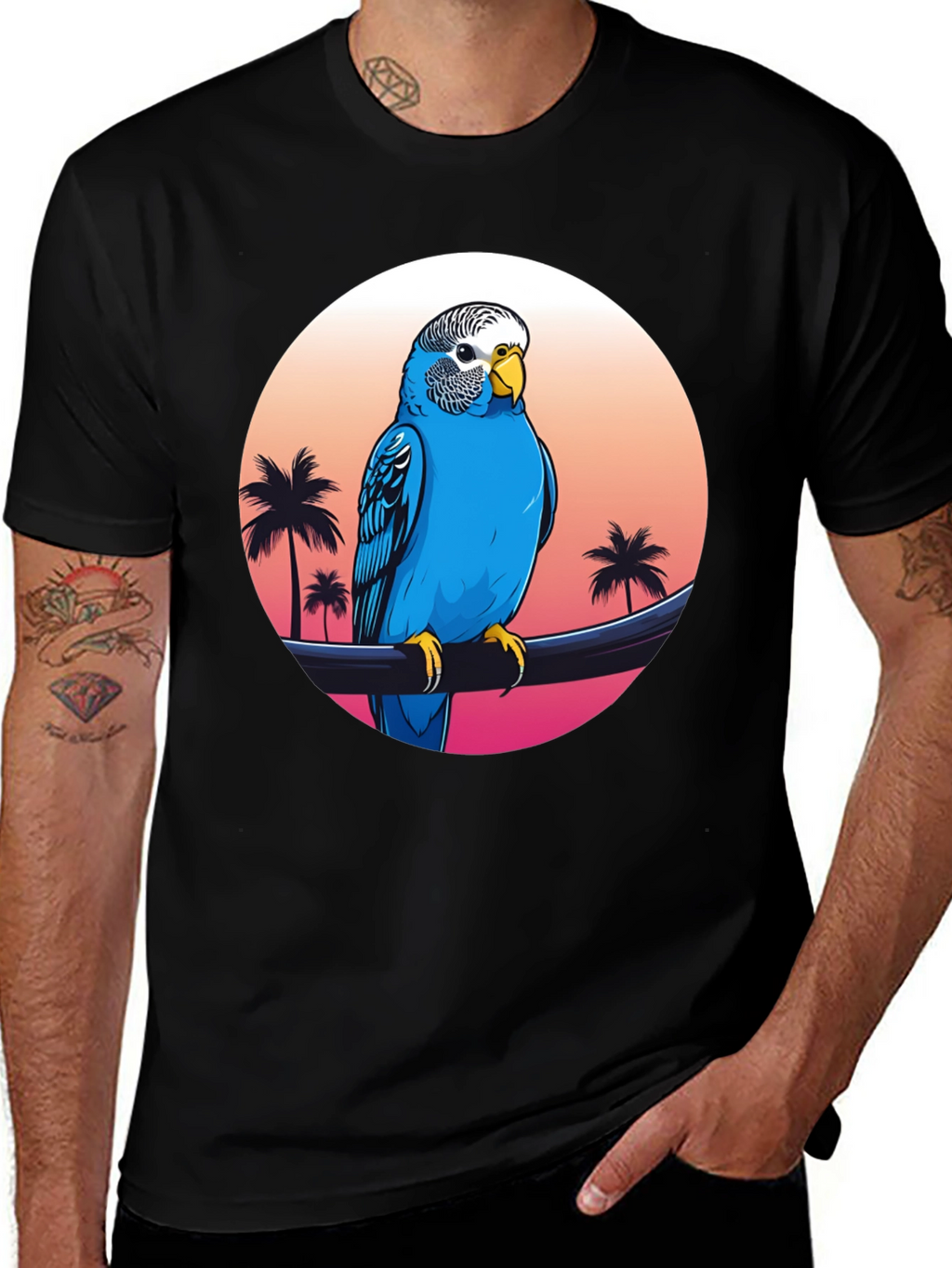 Parrot on Tropical Sunset T-Shirt