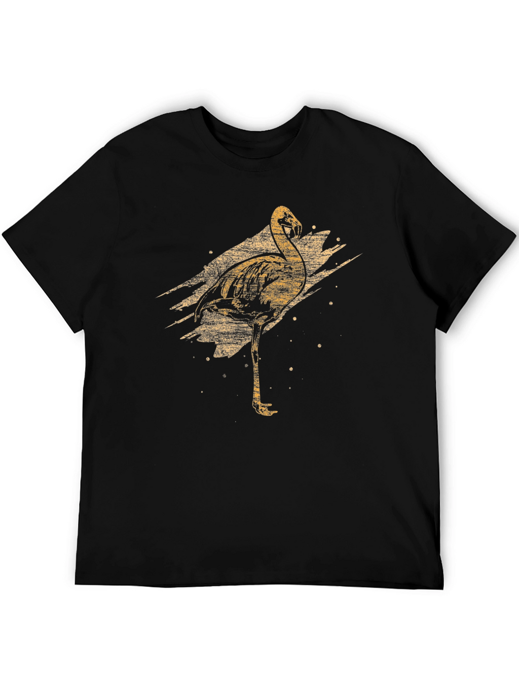 Mens Black Flamingo Graphic T-Shirt