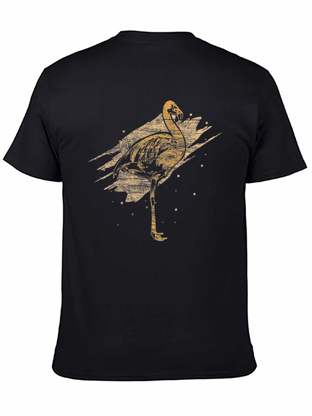 Mens Black Flamingo Graphic T-Shirt
