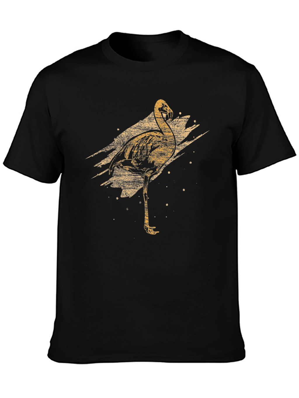 Mens Black Flamingo Graphic T-Shirt