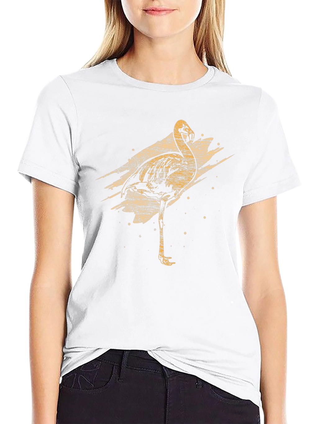 Mens Black Flamingo Graphic T-Shirt