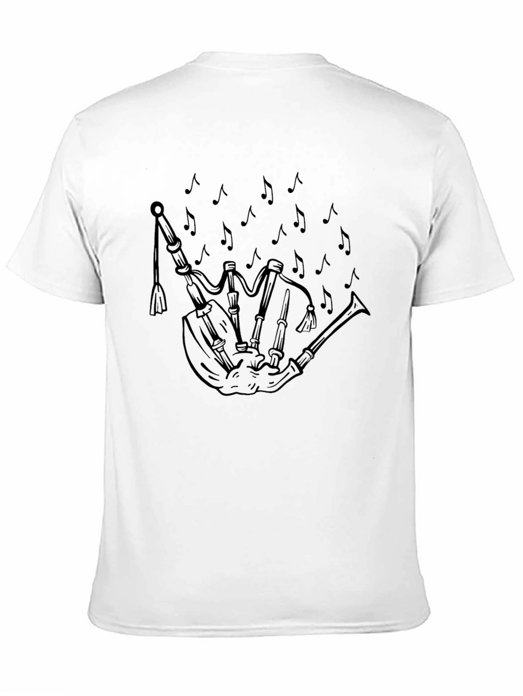 Bagpipe Music Notes Black T-Shirt