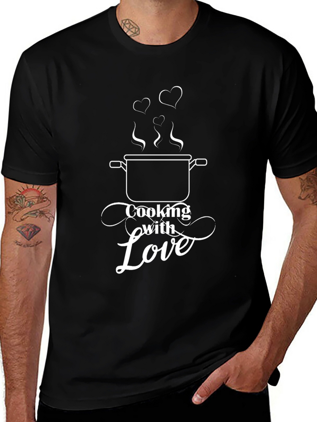 Cooking With Love T-Shirt - Black