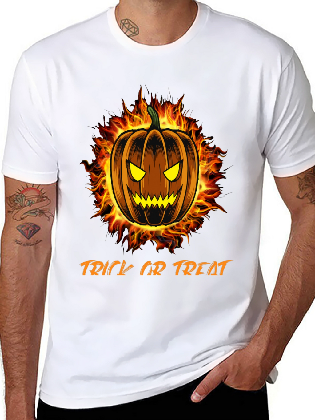 Fiery Halloween Pumpkin T-Shirt