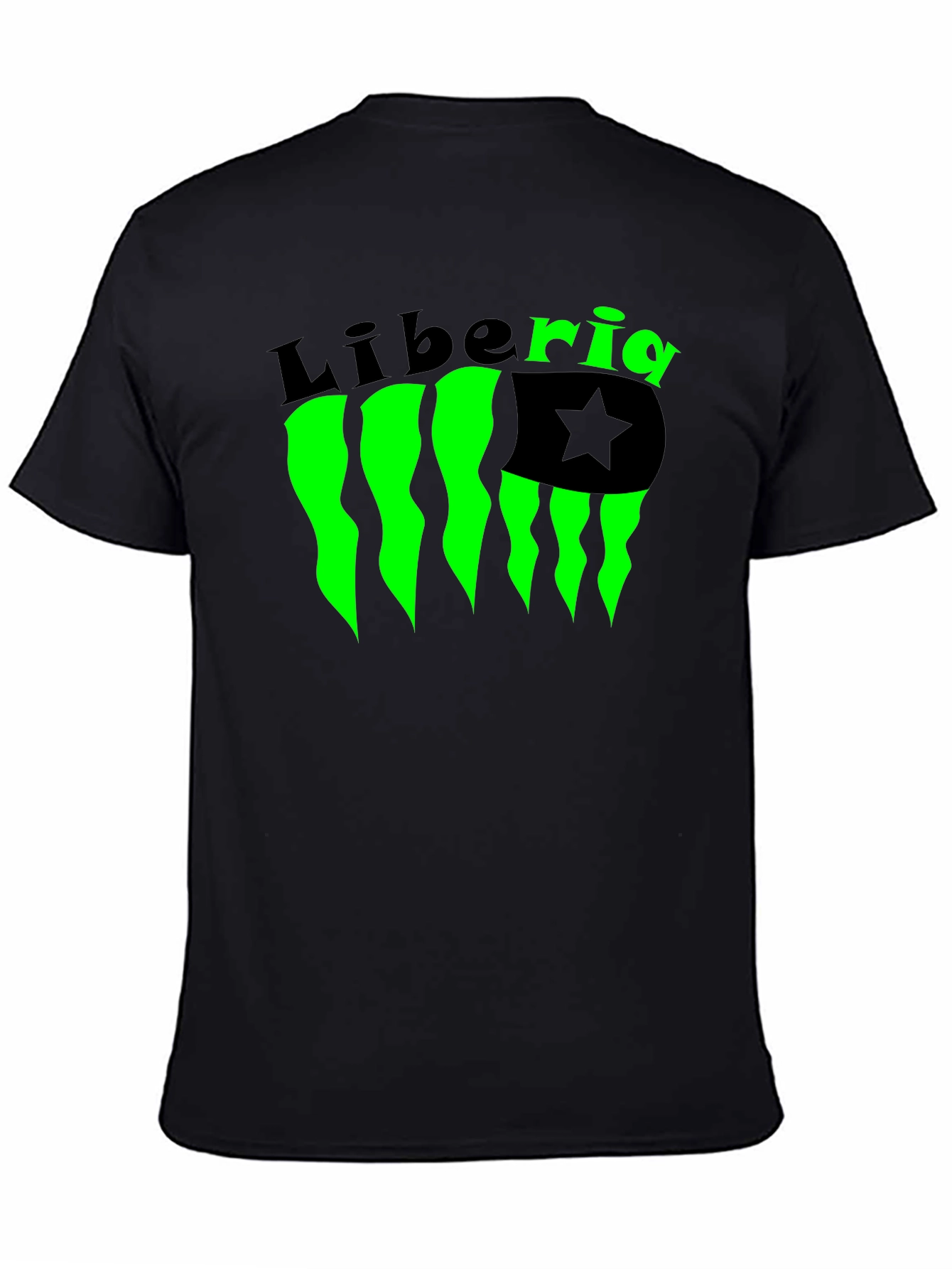 Liberia Flag Graphic Tee - Black