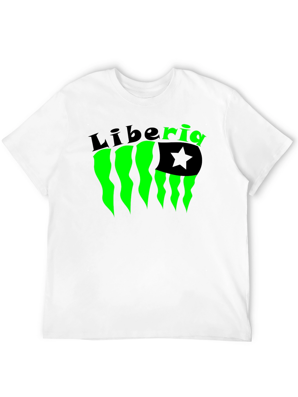 Liberia Flag Graphic Tee - Black