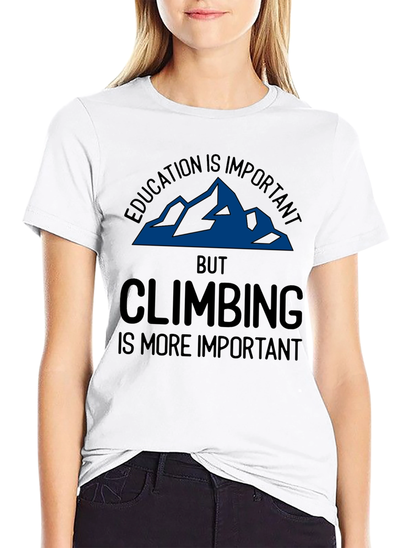 Education vs Climbing T-Shirt