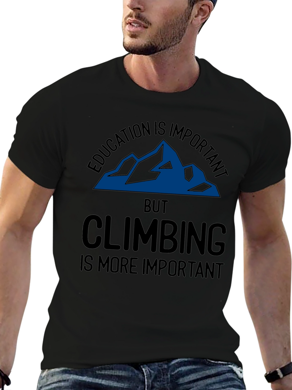Education vs Climbing T-Shirt