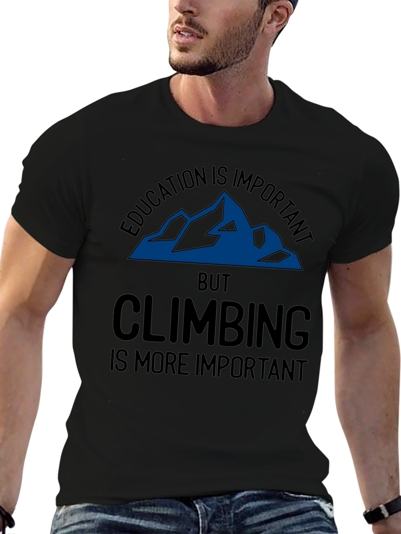 Education vs Climbing T-Shirt