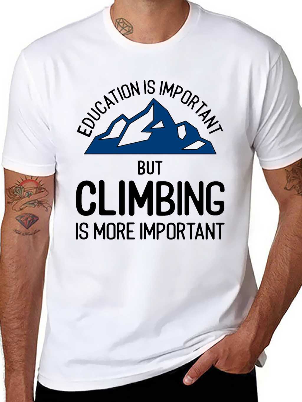 Education vs Climbing T-Shirt