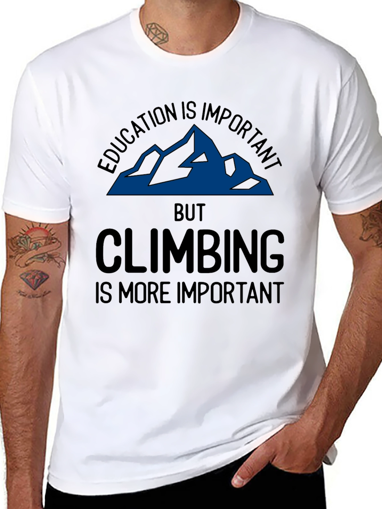 Education vs Climbing T-Shirt